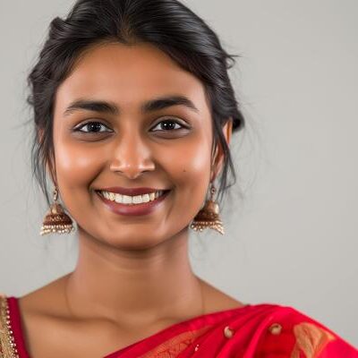 ai-generated-smiley-indian-woman-radiating-joy-in-a-medium-shot-photo